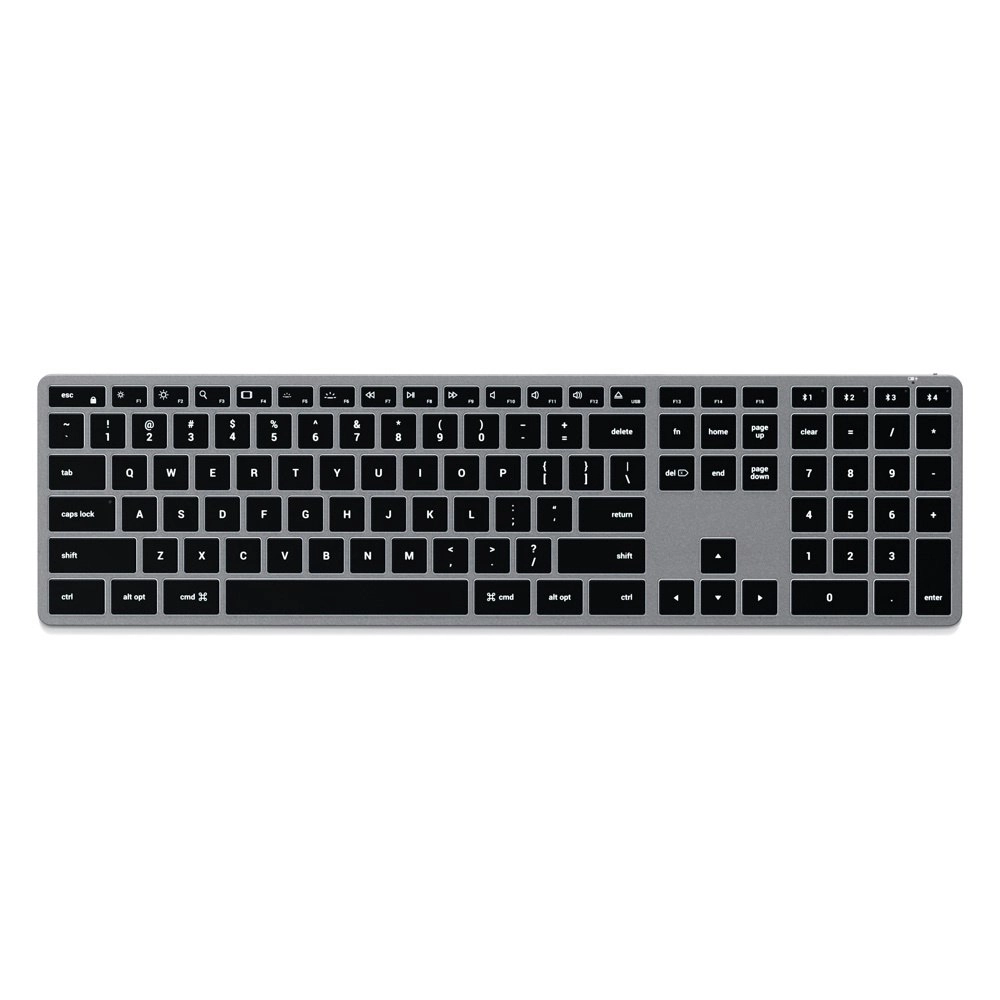 Satechi Slim X3 Bluetooth Backlit Keyboard for iPhone 12/iPad Air/Mac Space Grey