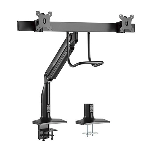 Brateck BLK 95cm Dual Select Gas Spring Aluminum Arm f/17‘-35’ Monitors/Desktop