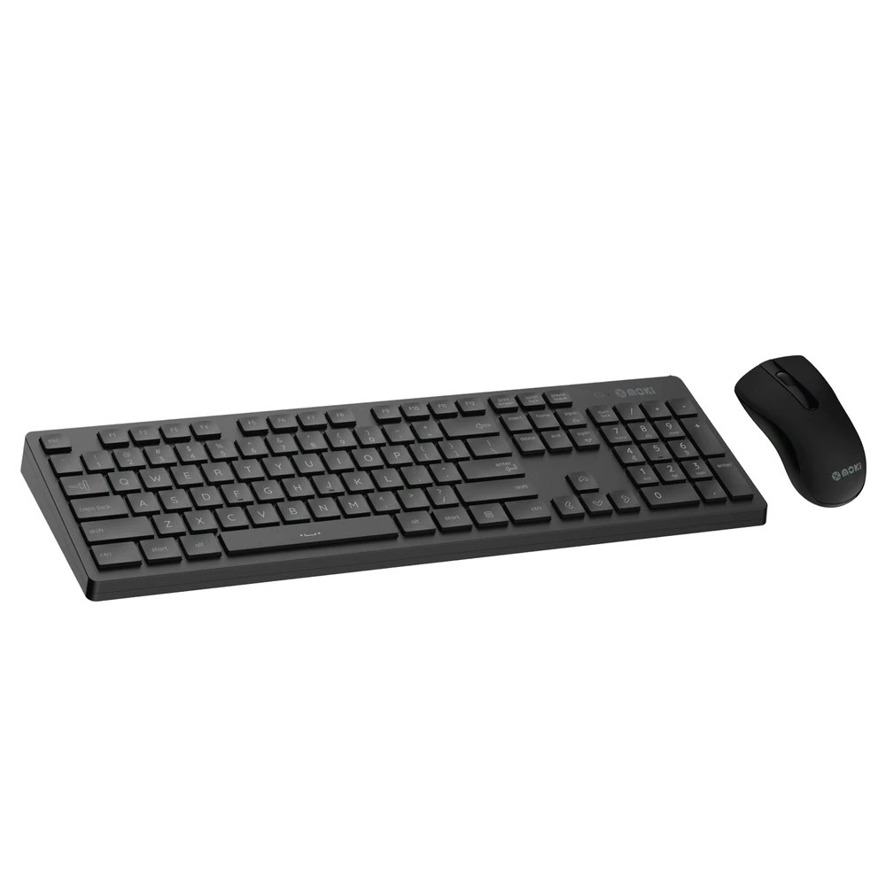 Moki Wireless Keyboard w/ Nano Receiver & Mouse Combo For PC/Laptop Office Black