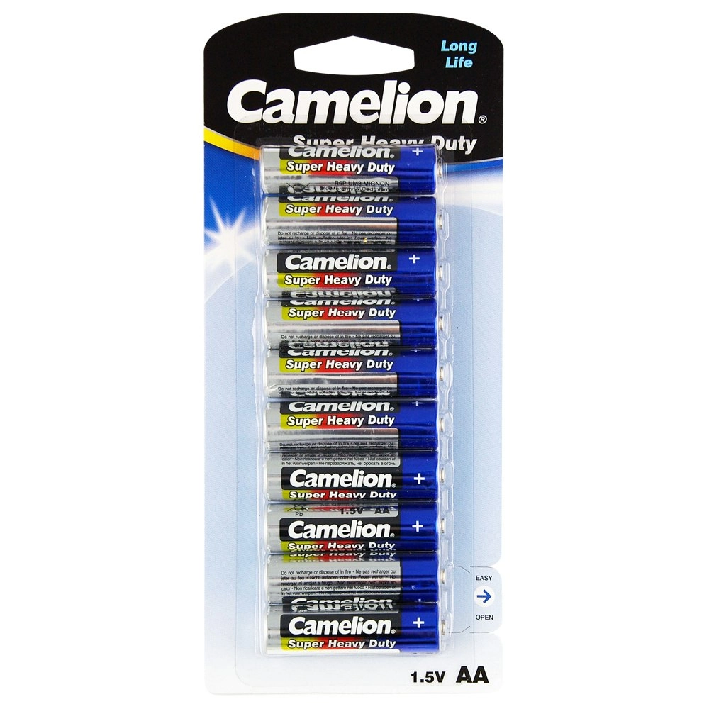 10pc Camelion Super Heavy Duty AA 1.5V Battery Carbon Zinc R6P Power Batteries