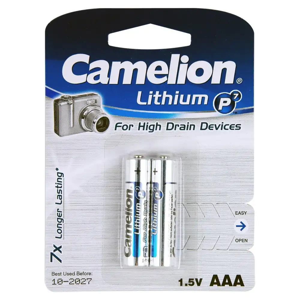 2pc Camelion Lithium AAA FR03 1.5V 1100mAh Battery Long Lasting Camera Batteries