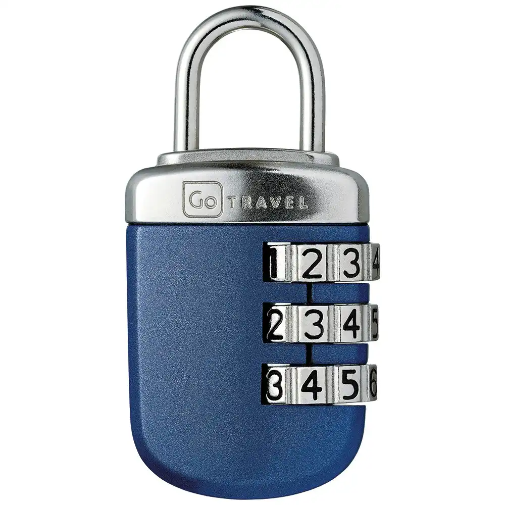 Go Travel Large Wheel Dial Combination Padlocks Suitcase/Luggage Lock Blue