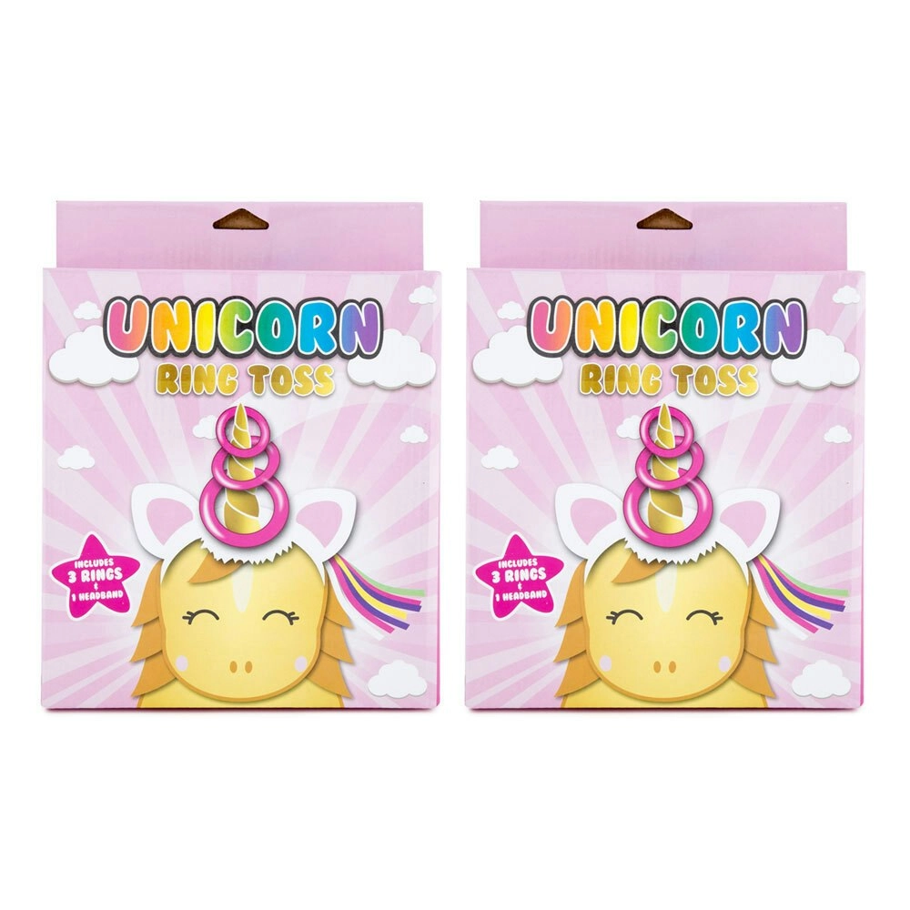 2PK Unicorn Ring Toss Game Kids/Children 3y+ Party Activity Toys Headband/Rings