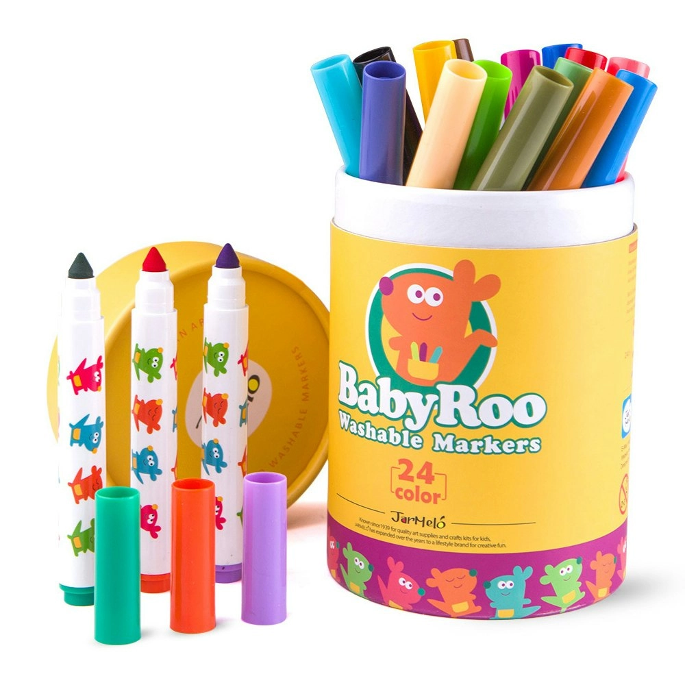 24pc Jar Melo Baby Roo Washable Non-Toxic Craft Draw/Colouring Markers Kids 3y+