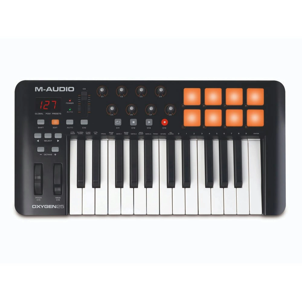 M-Audio Oxygen 25 USB MIDI Pad Portable Keyboard Controller w/ Ableton Live BLK