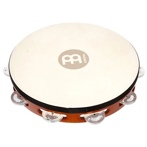 Meinl Percussion 1-Row Aluminium Jingle Tambourine Music Instrument African BRN