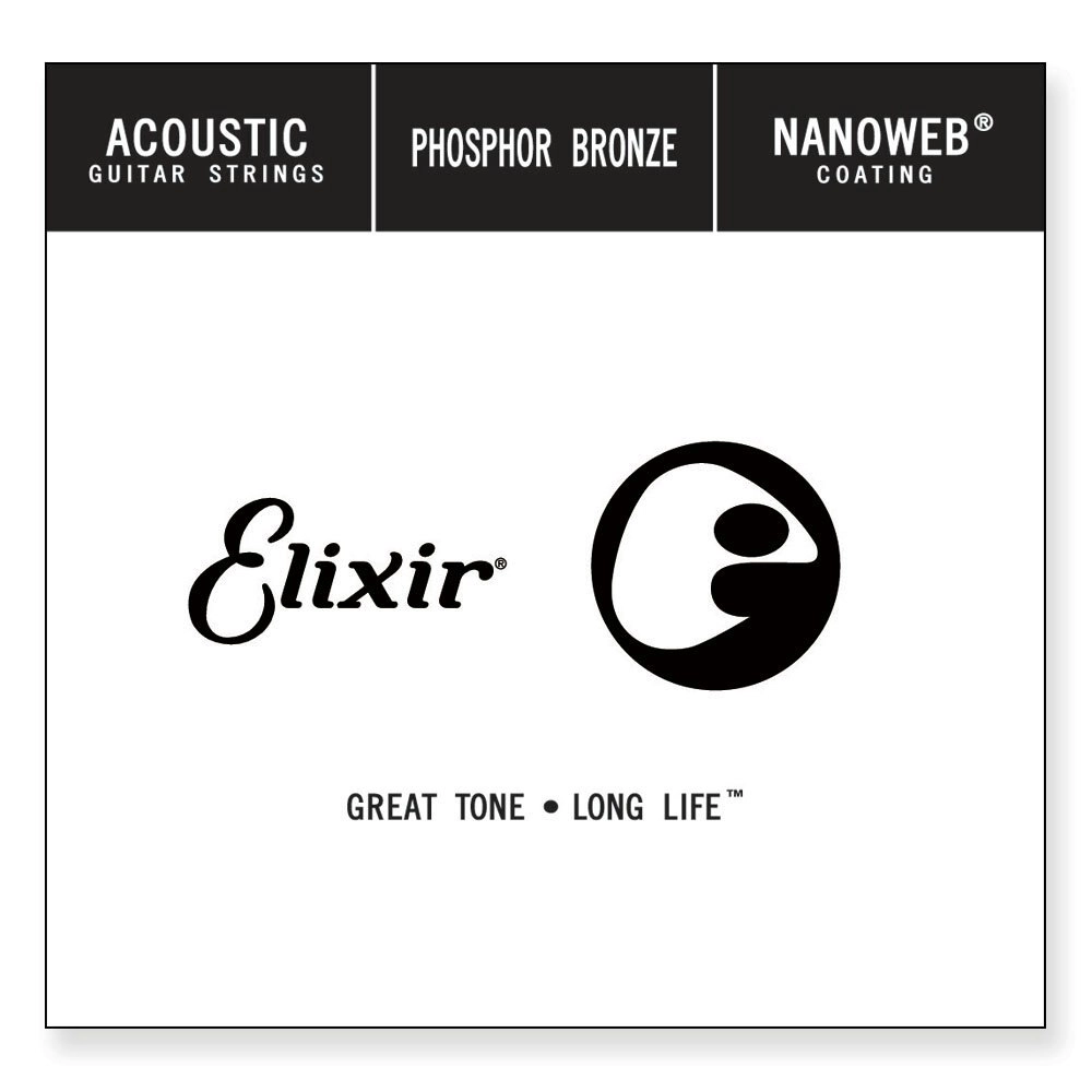 Elixir #14153 Acoustic Nanoweb Music Guitar Phosphor Bronze 0.053 Single String