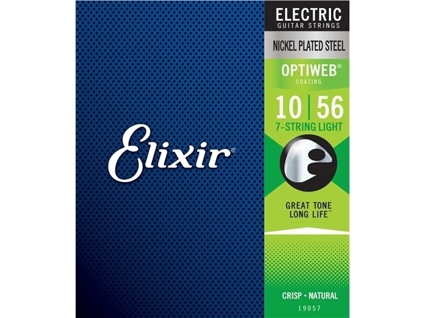 Elixir #19057 Electric Guitar 7 Strings Optiweb Nickel Plated Steel 10-56 Light