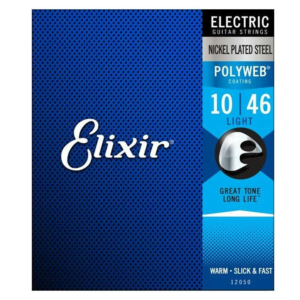 Elixir #12050 Electric Guitar Strings Polyweb Nickel Plated Steel 10-46 Light