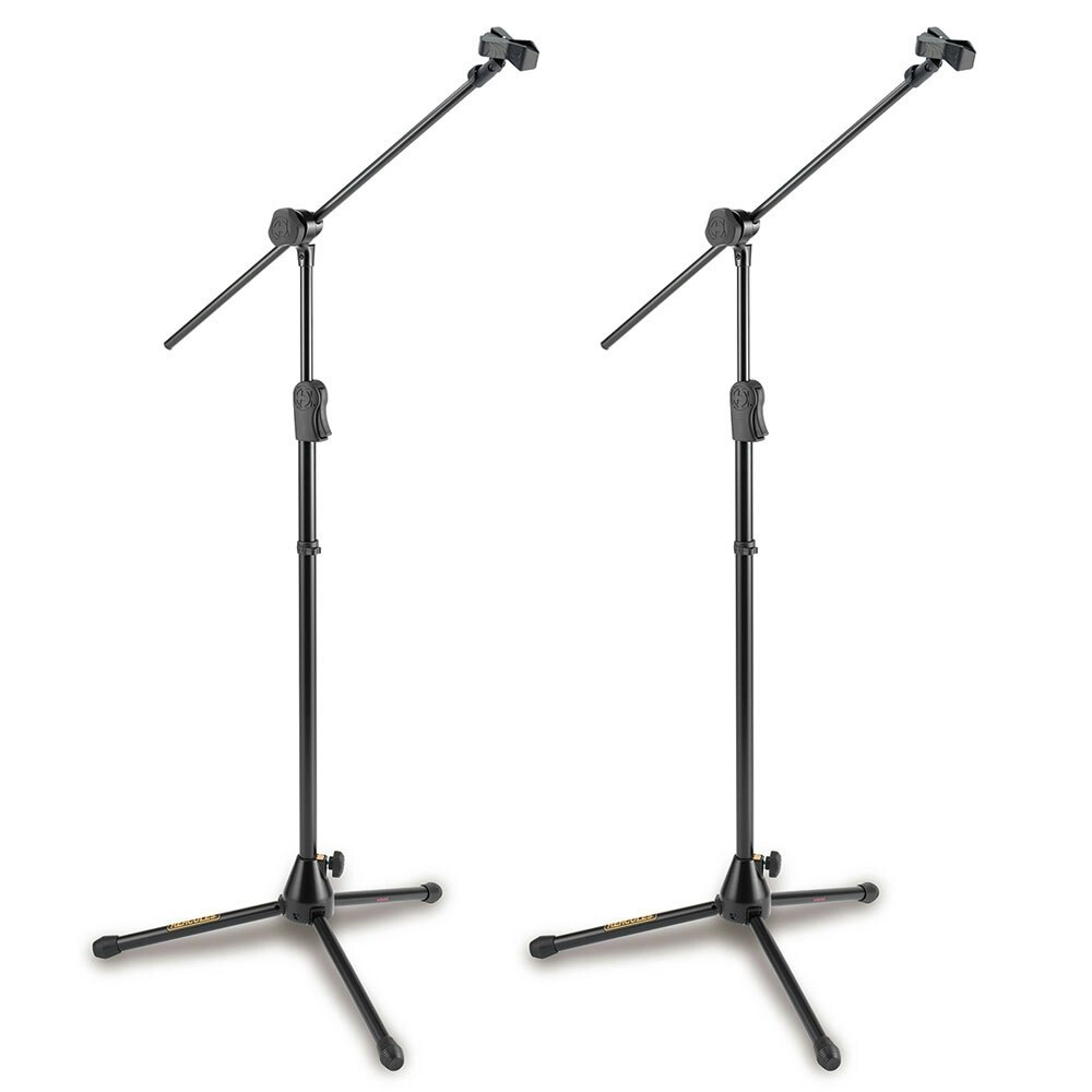 2PK Hercules EZ Clutch Tripod Microphone Stand/Holder w/2 in 1 Hideaway Boom BLK