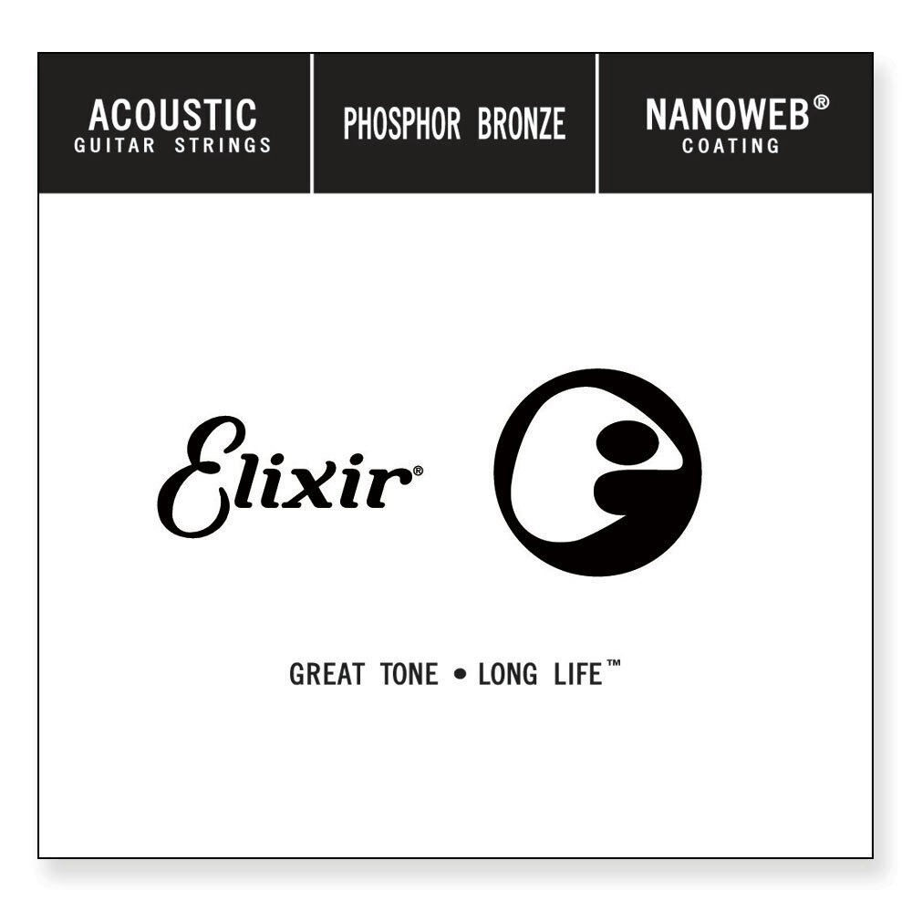 Elixir #14126 Acoustic Nanoweb Music Guitar Phosphor Bronze 0.026 Single String