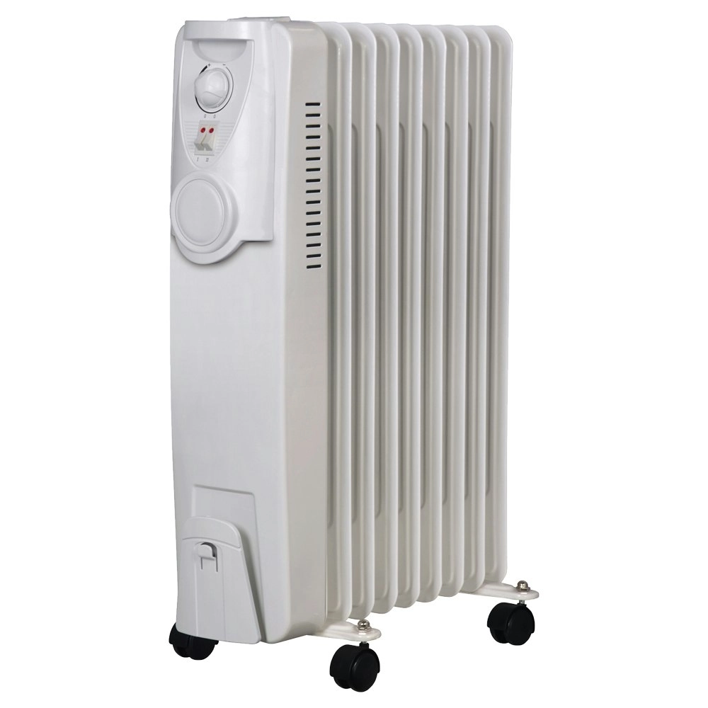 Heller HOCH9 2000W Electric Portable 9 Fin Oil Heater/Column/Castor Wheels White