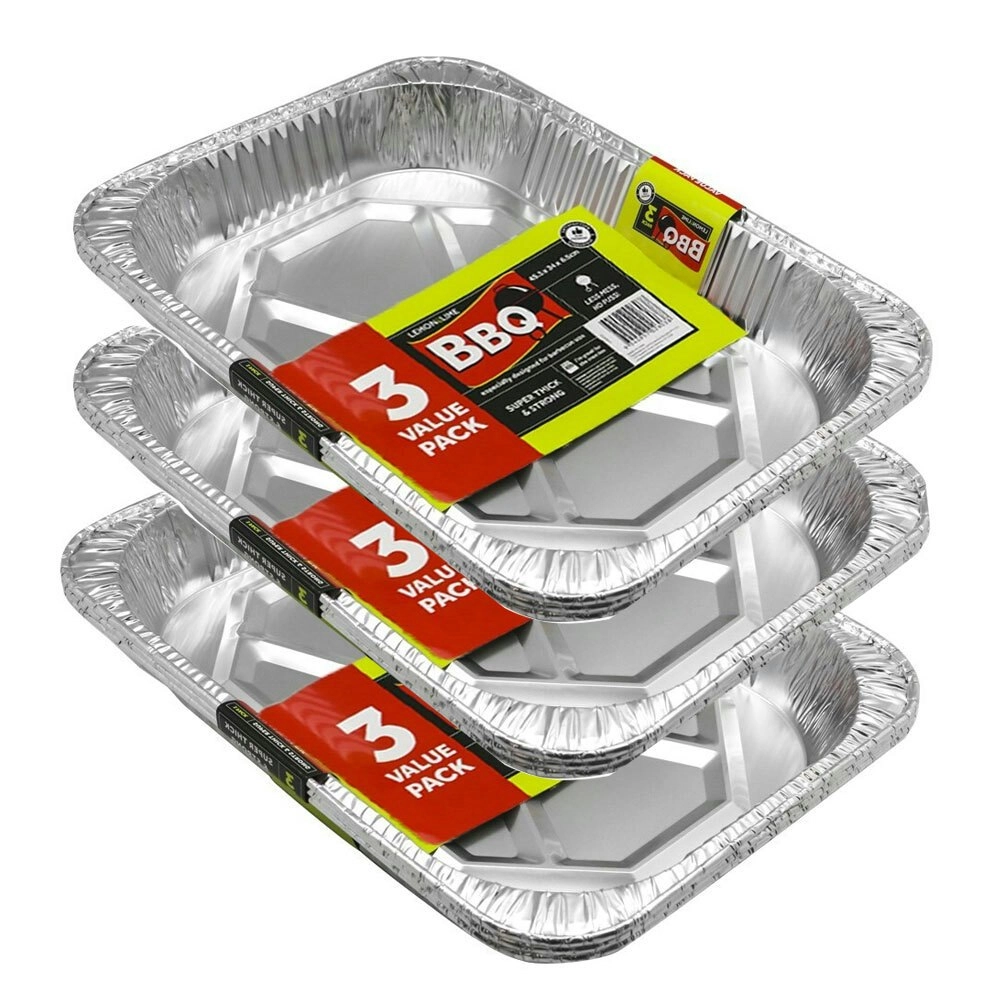 9PK Lemon & Lime Foil Baking Trays Large 45.5cm Shelf Ready Kitchen Bakewares