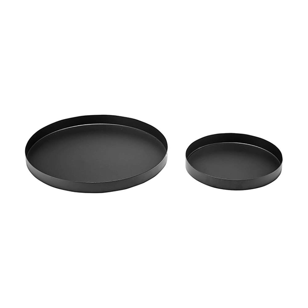 2pc Tempa Aurora Matte Black Assorted Serving Tray/Food Server Carbon Steel