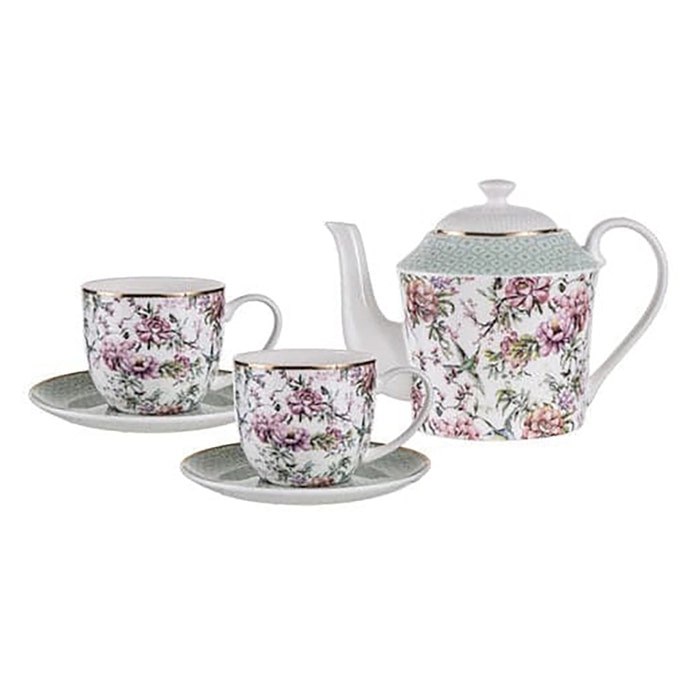 Ashdene Chinoiserie Drinking Tea/Coffee 600ml Teapot/280ml Teacup/Saucer Set WHT