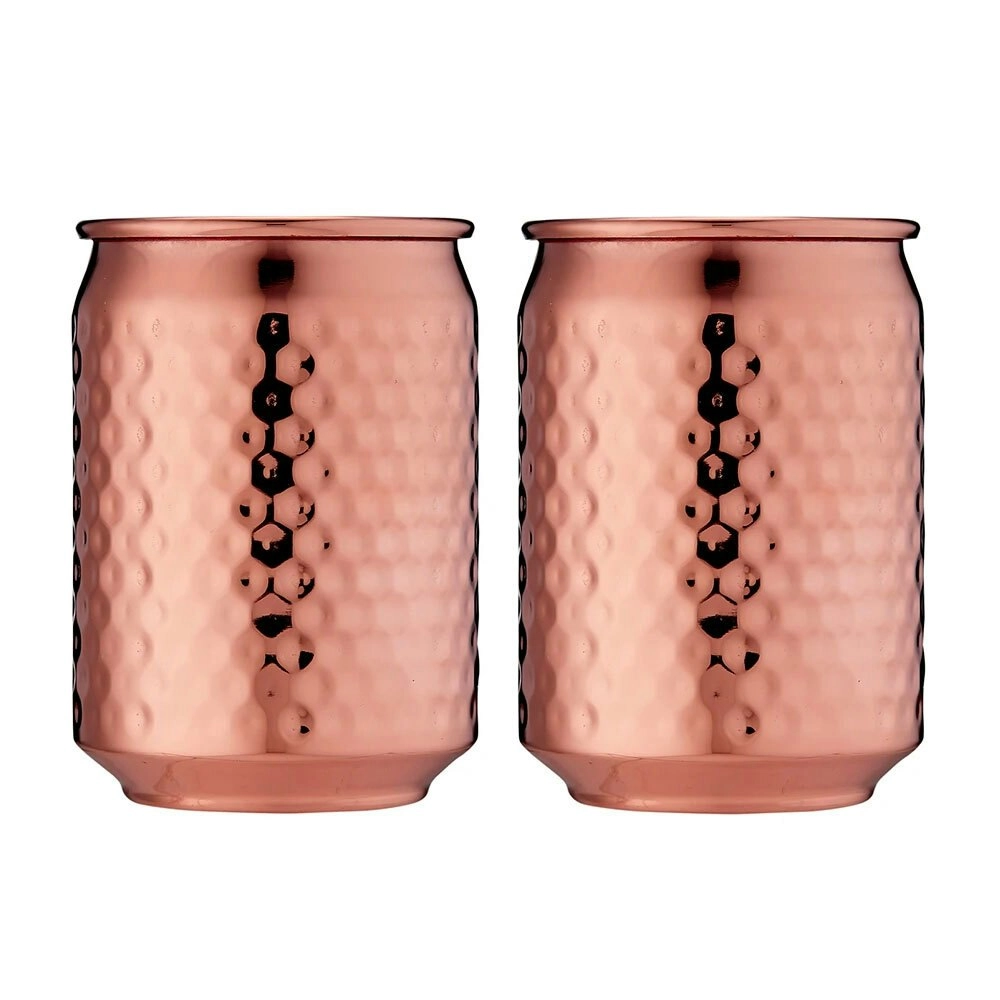 2PK Tempa Spencer Hammered 400ml Tumbler/Mugs Stainless Steel Modern Copper