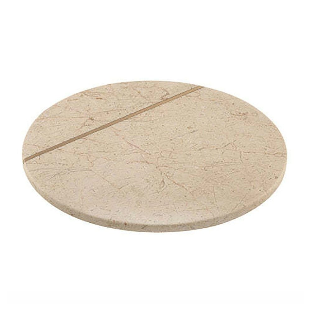 Tempa Emerson Champagne Round Marble Lazy Susan Food Serving Tray/Board/Plate