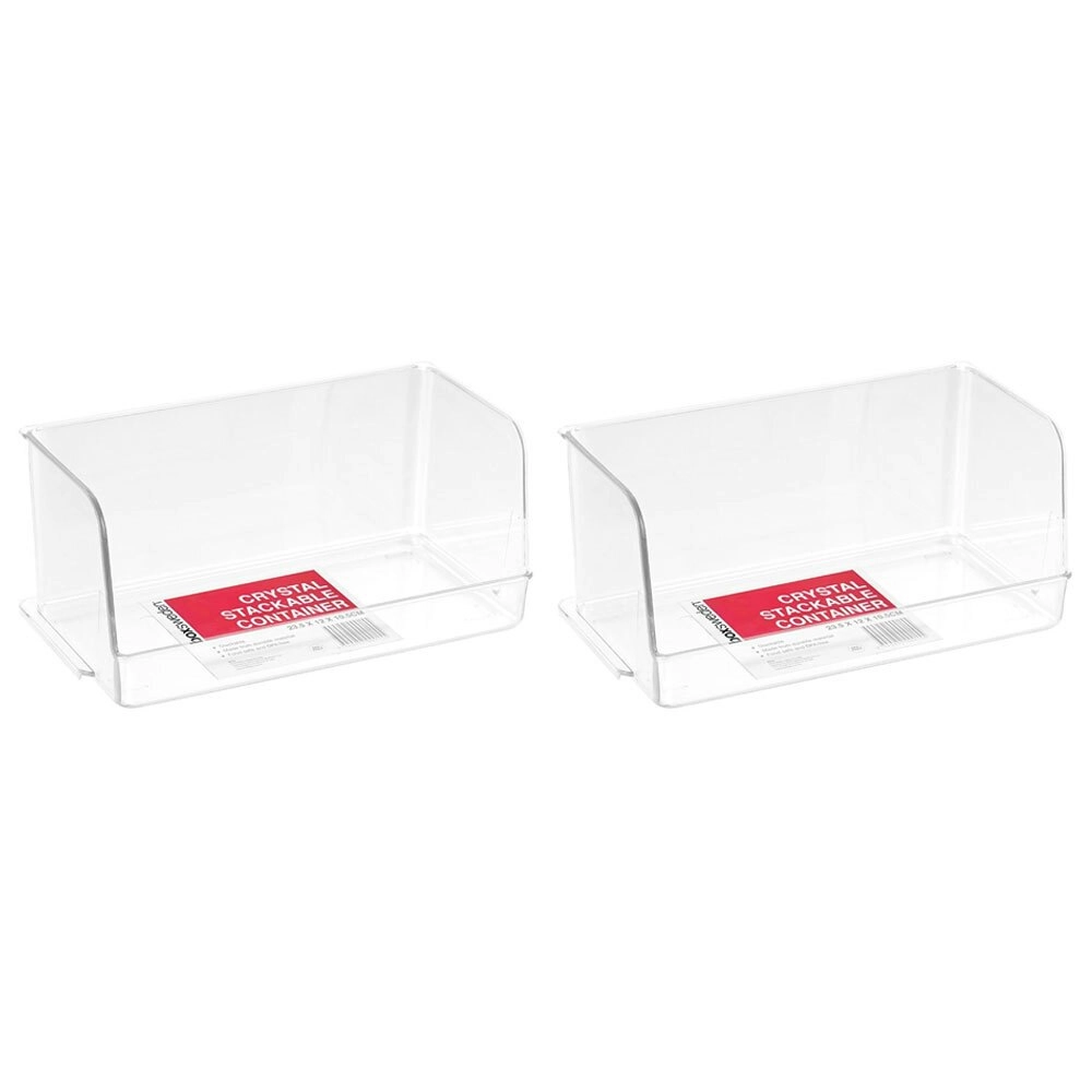 2x Boxsweden 23.5cm Crystal Kitchen Stackable Organiser/Storage Container Small