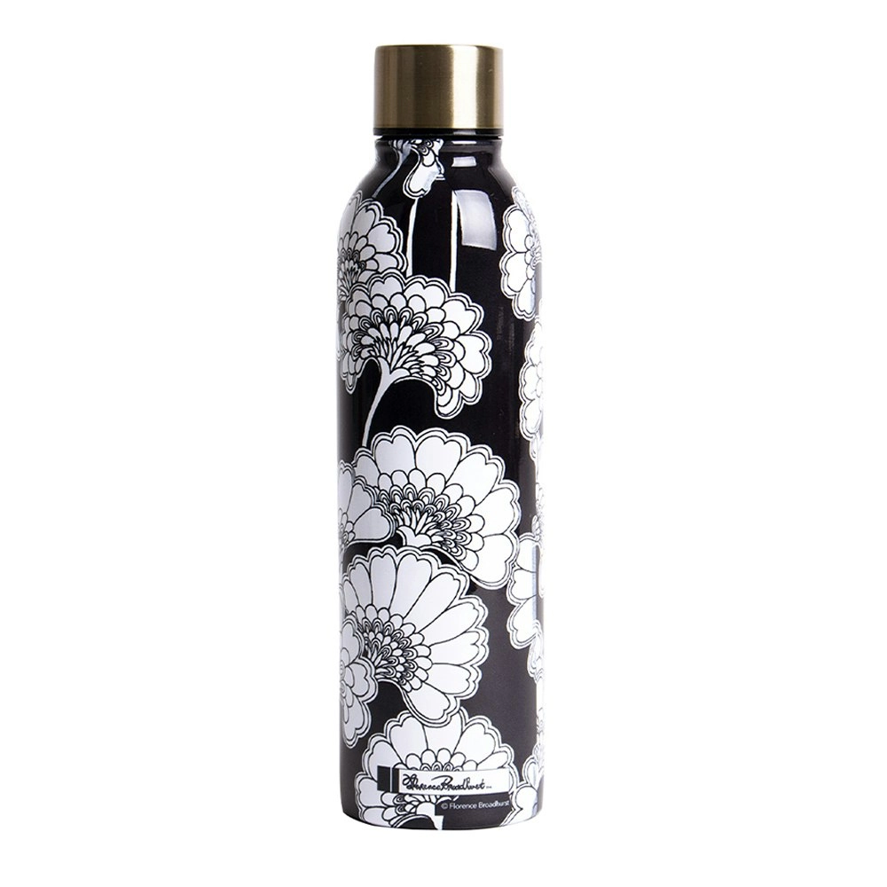 Ashdene Florence Broadhurst 500ml Stainless Steel Water Drinking Bottle Black