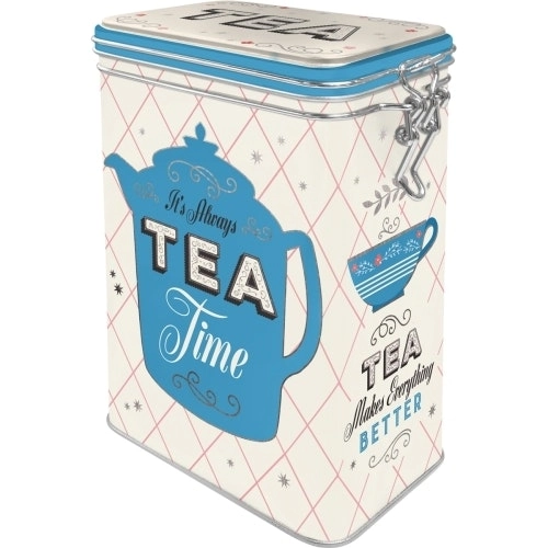 Nostalgic Art 17.5cm/1.3L Clip Top Tin Container Storage Organiser Tea Time