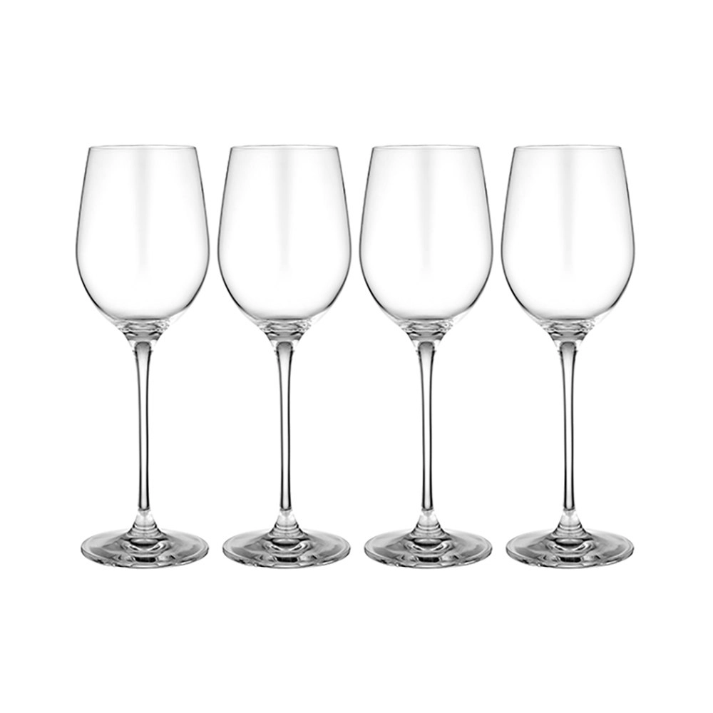 4pc Tempa Quinn 385ml White Wine Crystal Stem Glass Set Drinking Glassware Clear