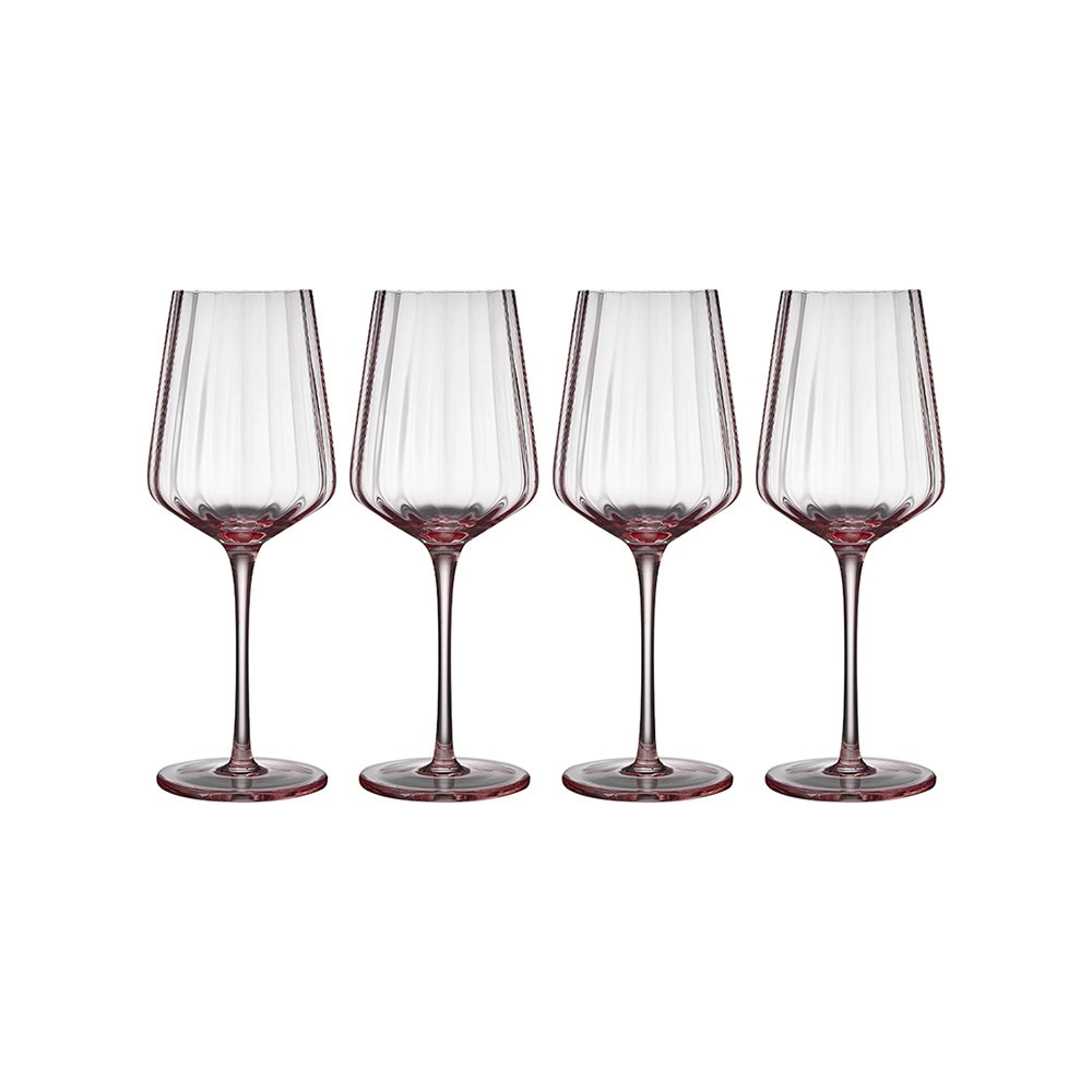 4pc Tempa Esme 400ml Crystal Stem Wine Glass Drinking Glassware Party Cup Blush