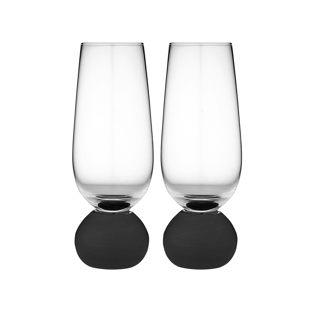 2pc Tempa Astrid 250ml Champagne Glass Cocktail/Water Drinking Cup Matte Black