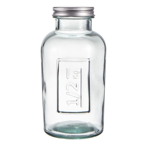 Ladelle Eco Recycled Rustico 500ml Storage Glass Bottle Container w/ Lid Clear