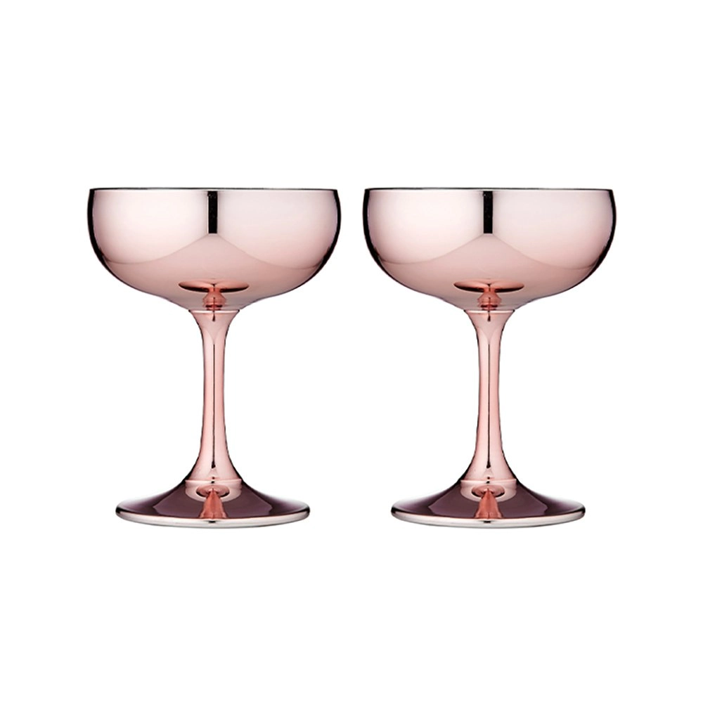 2pc Tempa Aurora 220ml Cocktail Coupe Glass Water/Wine Glassware Drink Cup Rose