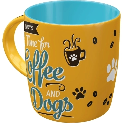 Nostalgic Art Coffee And Dogs 330ml Ceramic Mug Office Tea Drink Cup w/ Handle