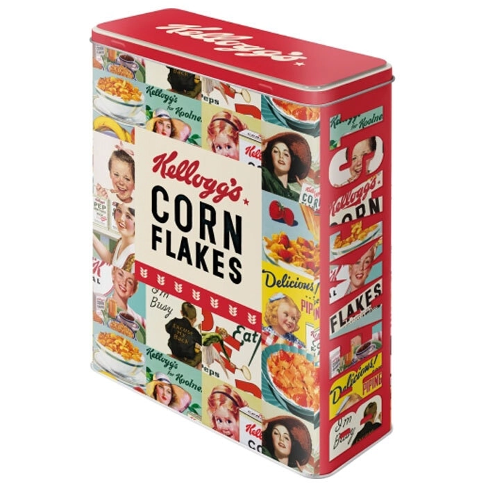 Nostalgic Art 4L/26cm Tin Box XL Kellogg's Corn Flakes Collage Container Red