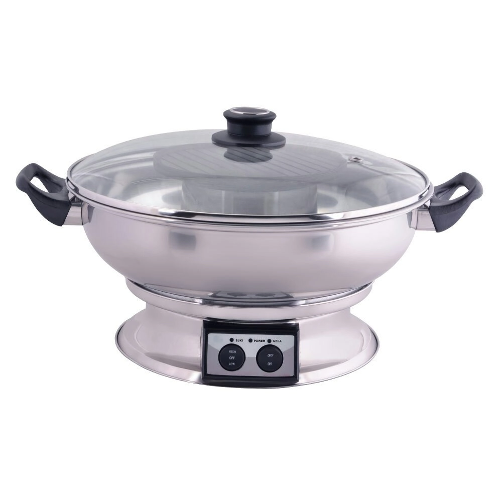 Maxim Teppanyaki 1350W 2.5L Steam Boat Electric Hot Pot/600W Removable BBQ Grill