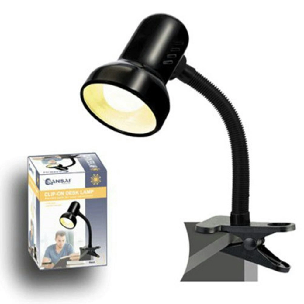 Sansai Black Clip On Clamp Desk Lamp/Light w/ Adjustable/Flexible Neck Office