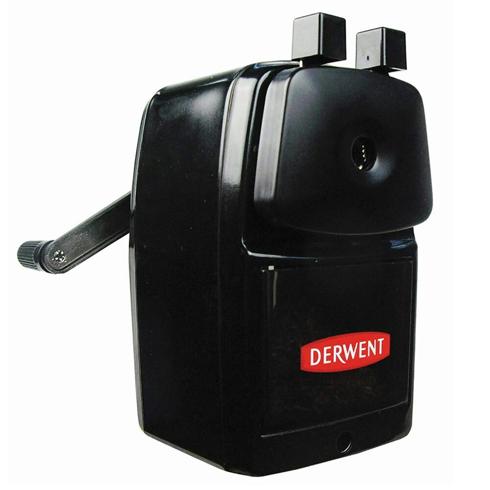 Derwent Super Point Manual School/Office Desk Helical 8mm Pencil Sharpener Black