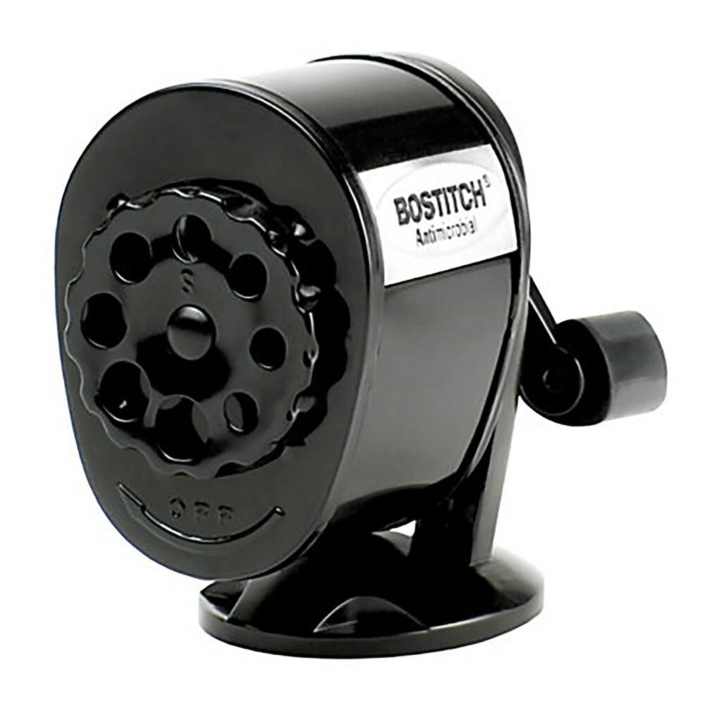 Bostitch Antimicrobial Manual Diecast Metal Office/School Pencil Sharpener Black