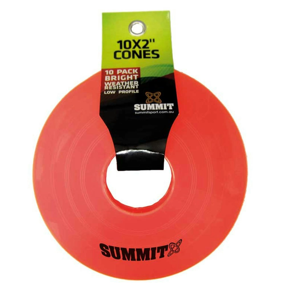 Summit Global 10pk Marker Cones Soccer Football Orange Sport Fitness Training