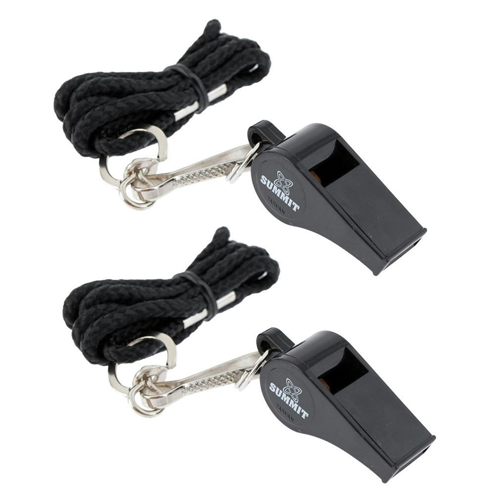 2PK Summit Sports Pealess Whistle for Referee/Match/Outdoor/Training w/ Lanyard