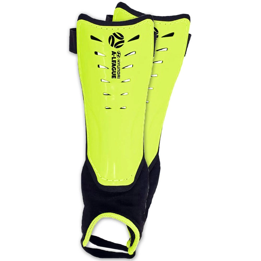 Hyundai A-League Shin Guard/Pads w/ Ankle Sock/Sports/Soccer Large Size/Lime