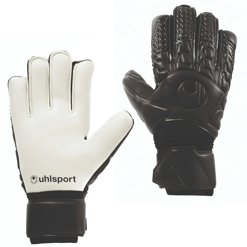 Uhlsport Comfort Absolutgrip VM Size 7 Sports Soccer Gloves Pair w/ Strap Black