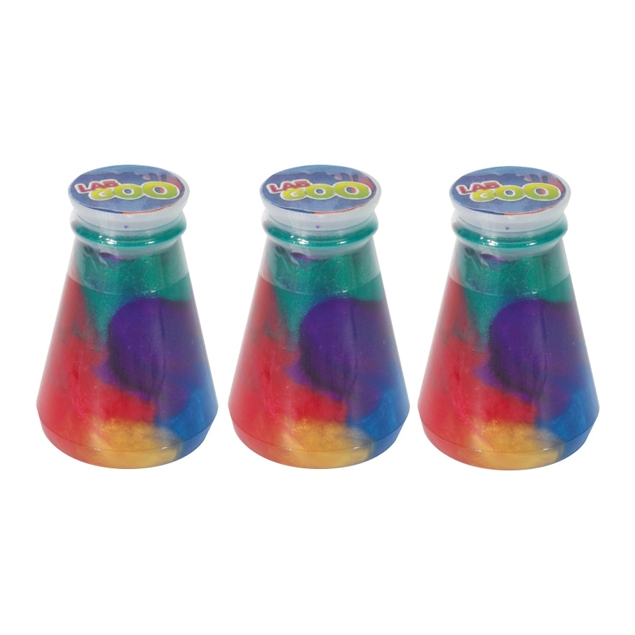 3x Fumfings Novelty Rainbow Slime in Flask 8cm Fun Stretch Play 3y+ Kids/Child