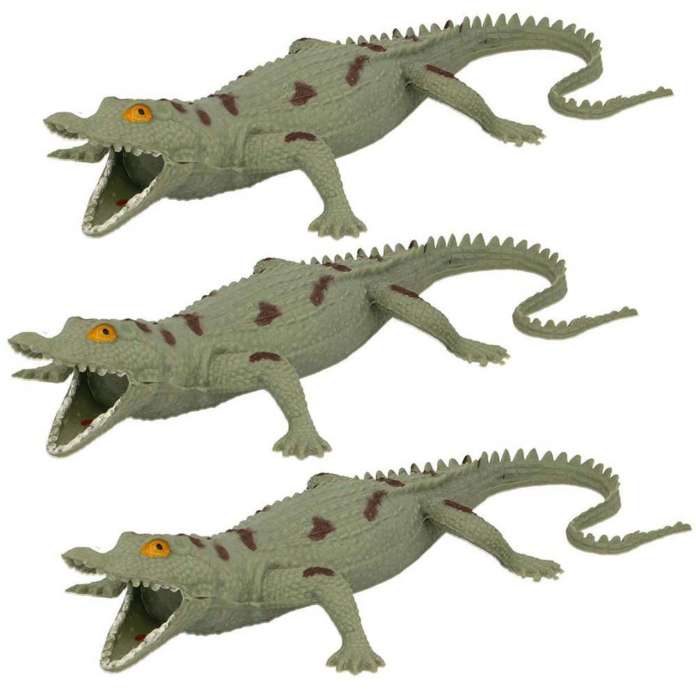 3x Fumfings Animal Stretchy Beanie Crocodile 24cm Prank 3y+ Toy Child/Kids Green