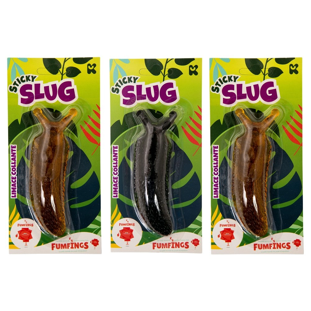 3x Fumfings Animal Sticky Slug 19cm Stretch Prank 3y+ Toys Kids/Children Assort