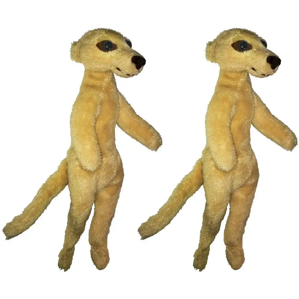 2x Magnet Mates Meerkat 17cm Soft Animal Stuffed Plush Doll Toy 3y+ Kids/Infant