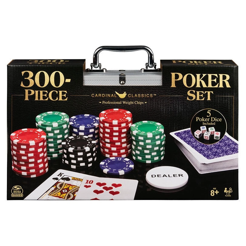 300pc Cardinal Classic Game Poker/Casino Set w/ Case/Chips/Buttons/Dice/Cards 8+