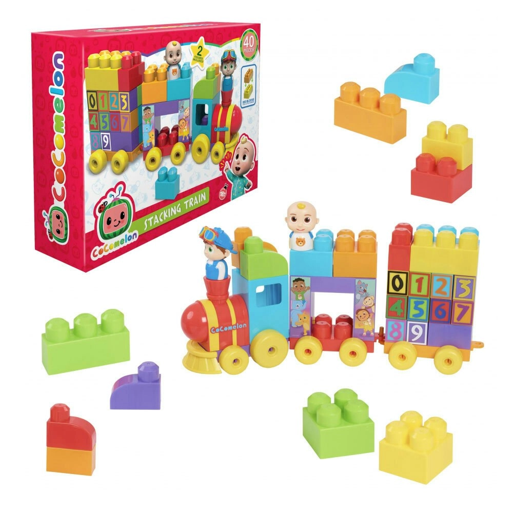 40pc CoComelon 18m+ Toddler Stacking Train Educational Number Building Block Toy