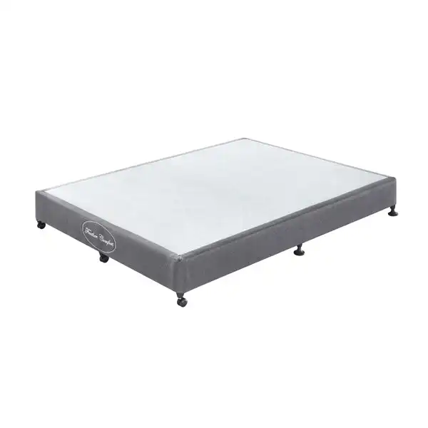 Mattress Base Ensemble Double Size Solid Wooden Slat in Charcoal with Removable Cover