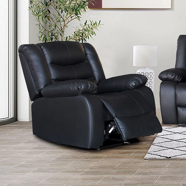 Single Seater Recliner Sofa Chair In Faux Leather Lounge Couch Armchair in Black