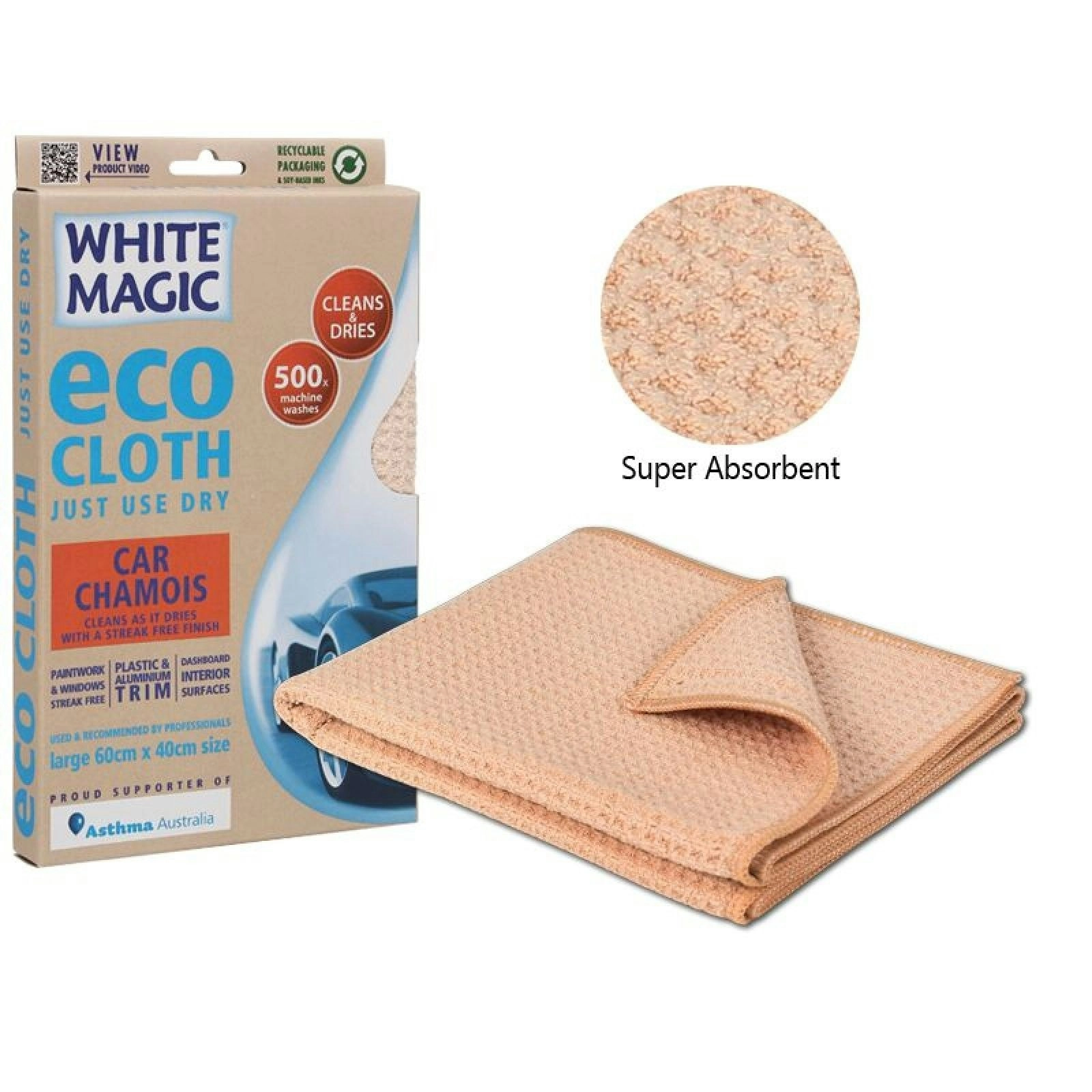 White Magic ECO CLOTH CAR CHAMOIS 60 x 40cm