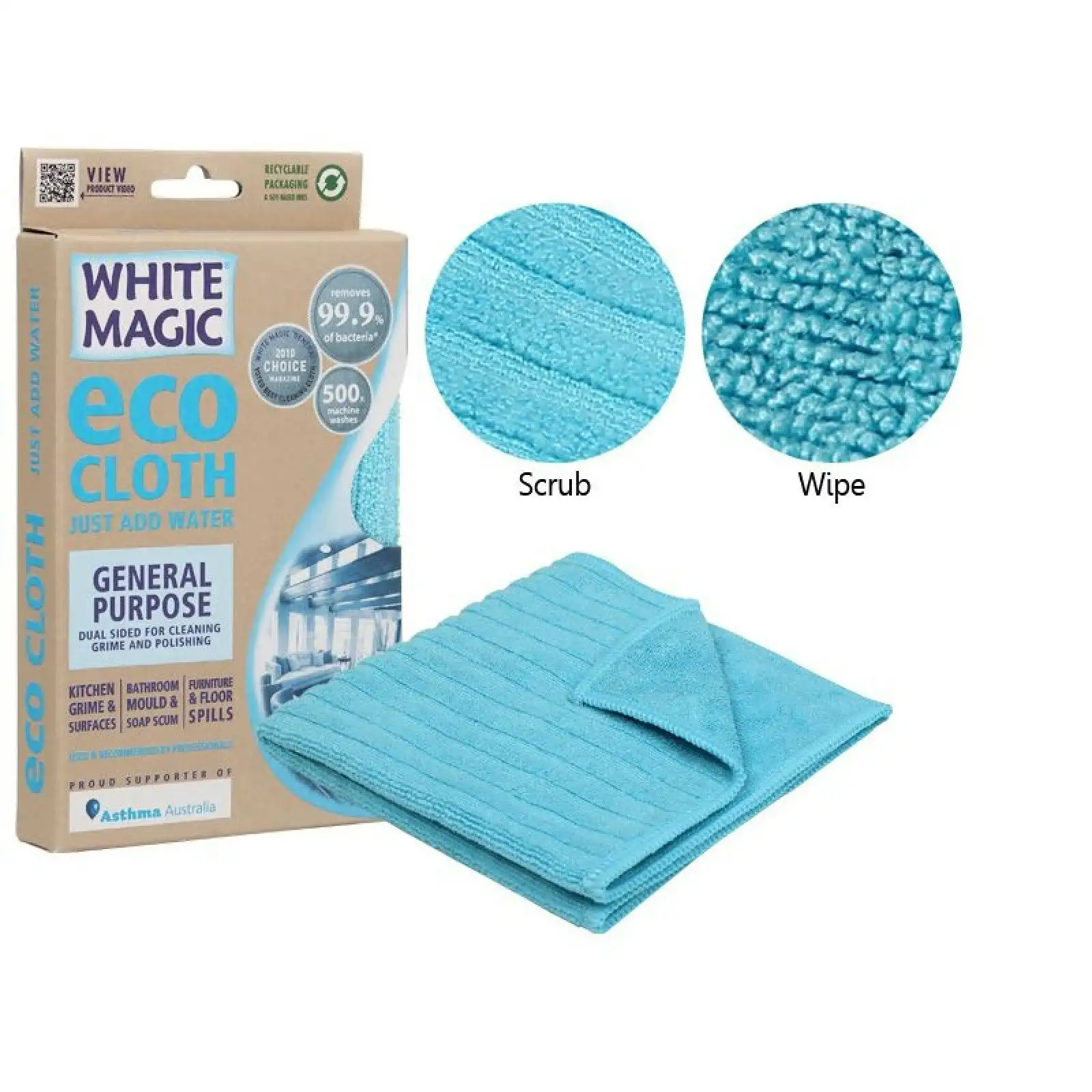 White Magic ECO CLOTH GENERAL PURPOSE CLEANING CLOTH 32 x 32cm