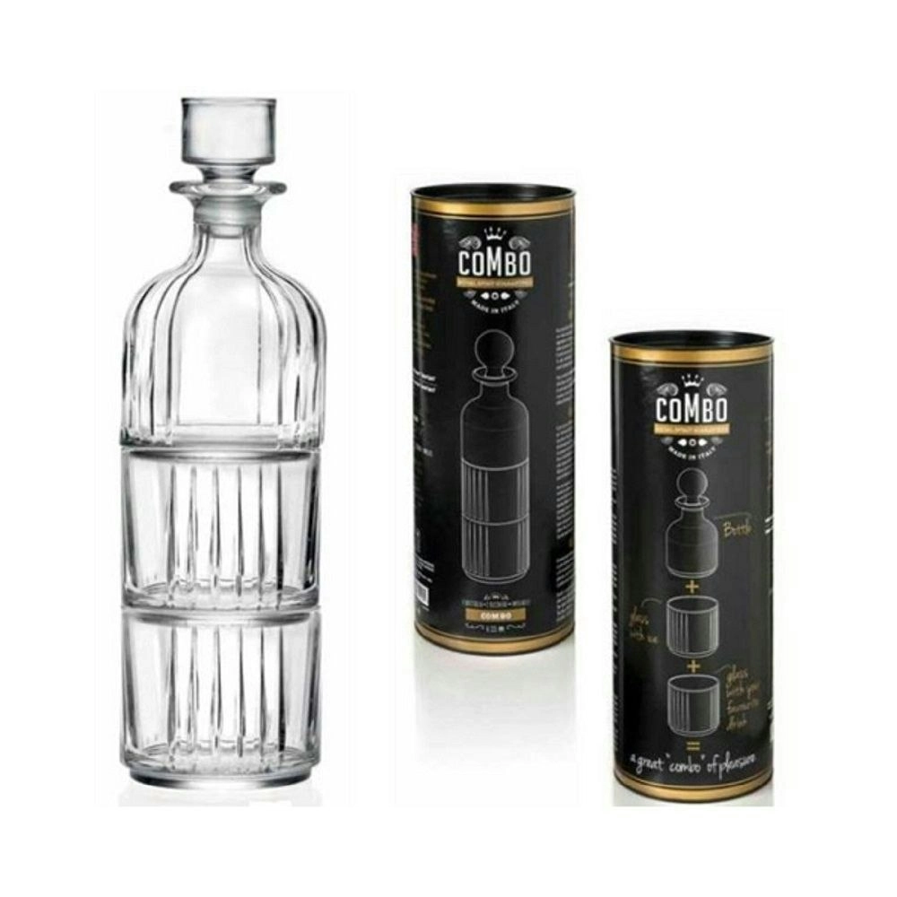 RCR Combo 3 Piece Stackable Decanter & Tumbler Set